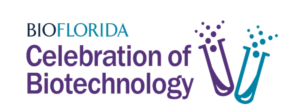 BioFlorida Celebration of Technology wordmark with drawing of two test tubes