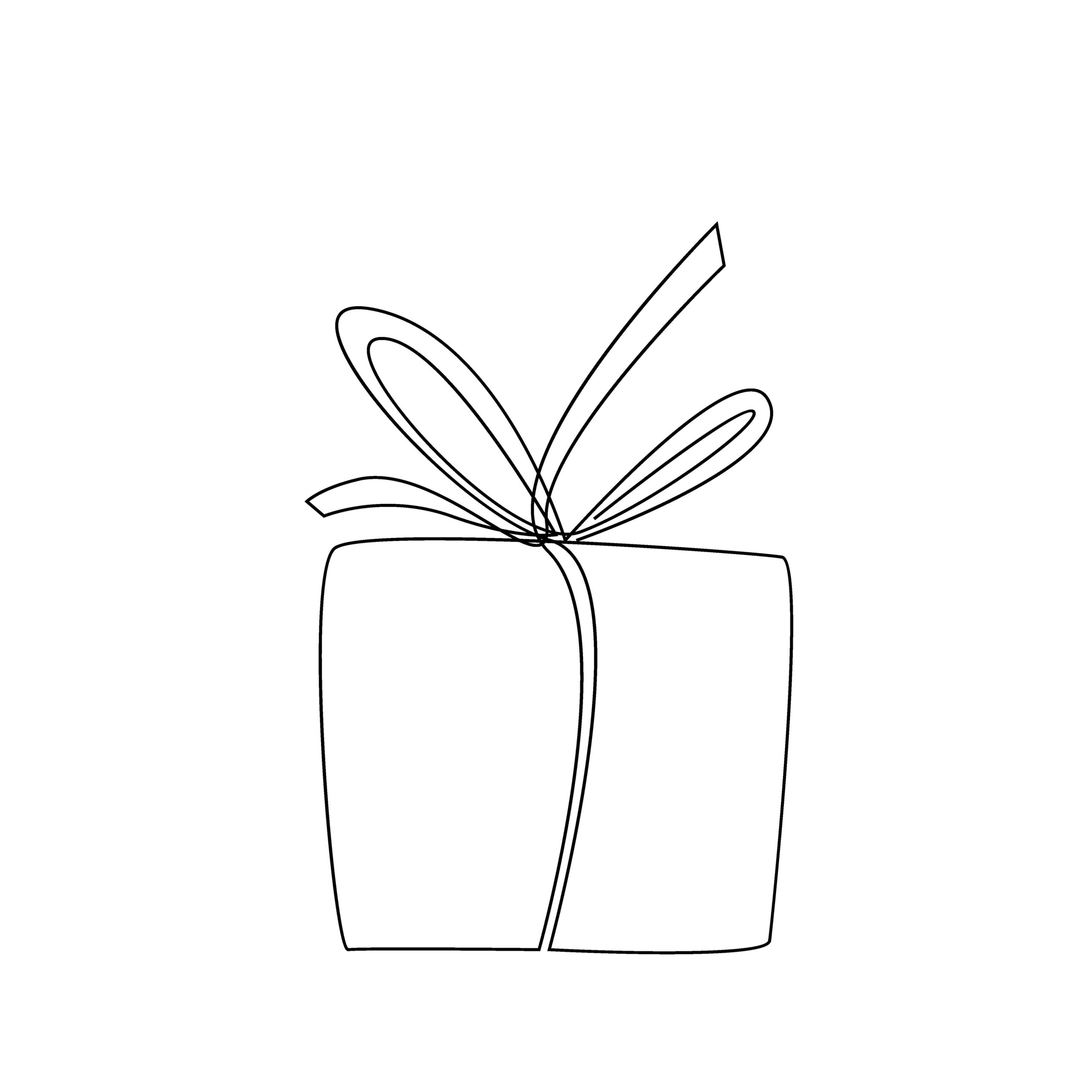 sketch of wrapped gift