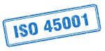 ISO 45001 stamp in blue