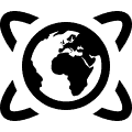 earth with loops around it to signify networking